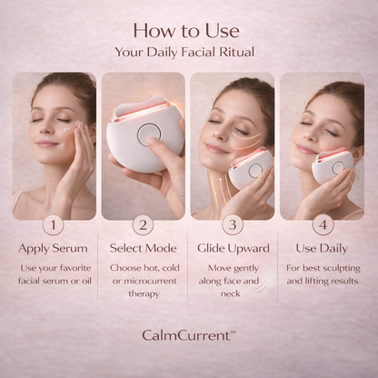 CalmCurrent™ · Mimics Gua Sha